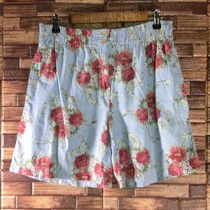 Womens 80’s Vintage Jaspe’ Petite Baby Blue Floral Shorts